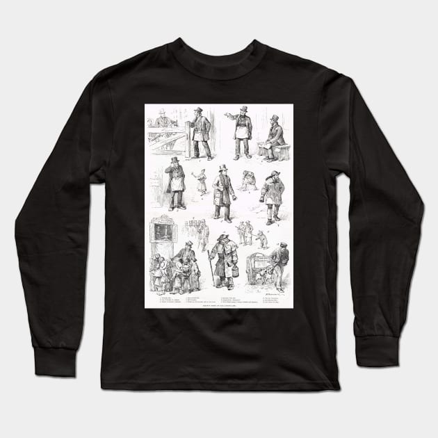 Extinct types of Old London Life 1890 Long Sleeve T-Shirt by artfromthepast